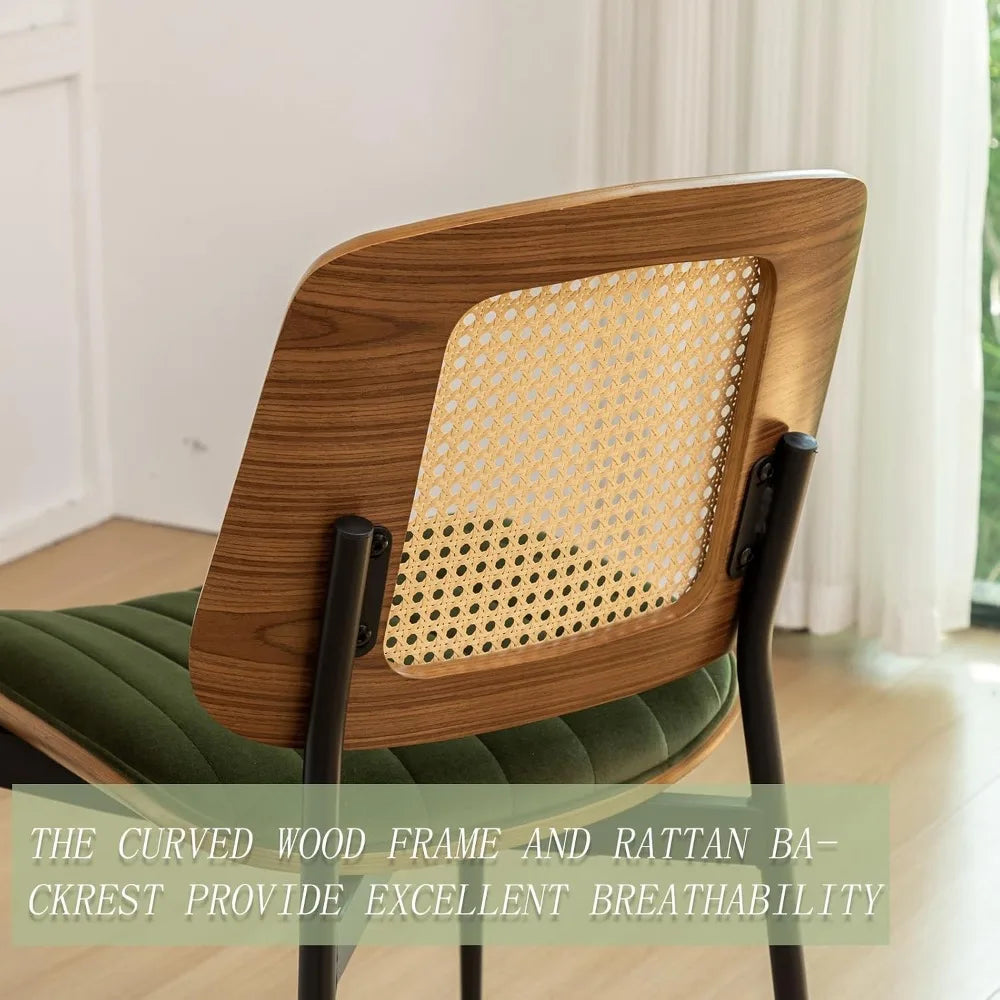 Mid Century Modern Dining Chairs Walnut Bentwood Upholstered Seats