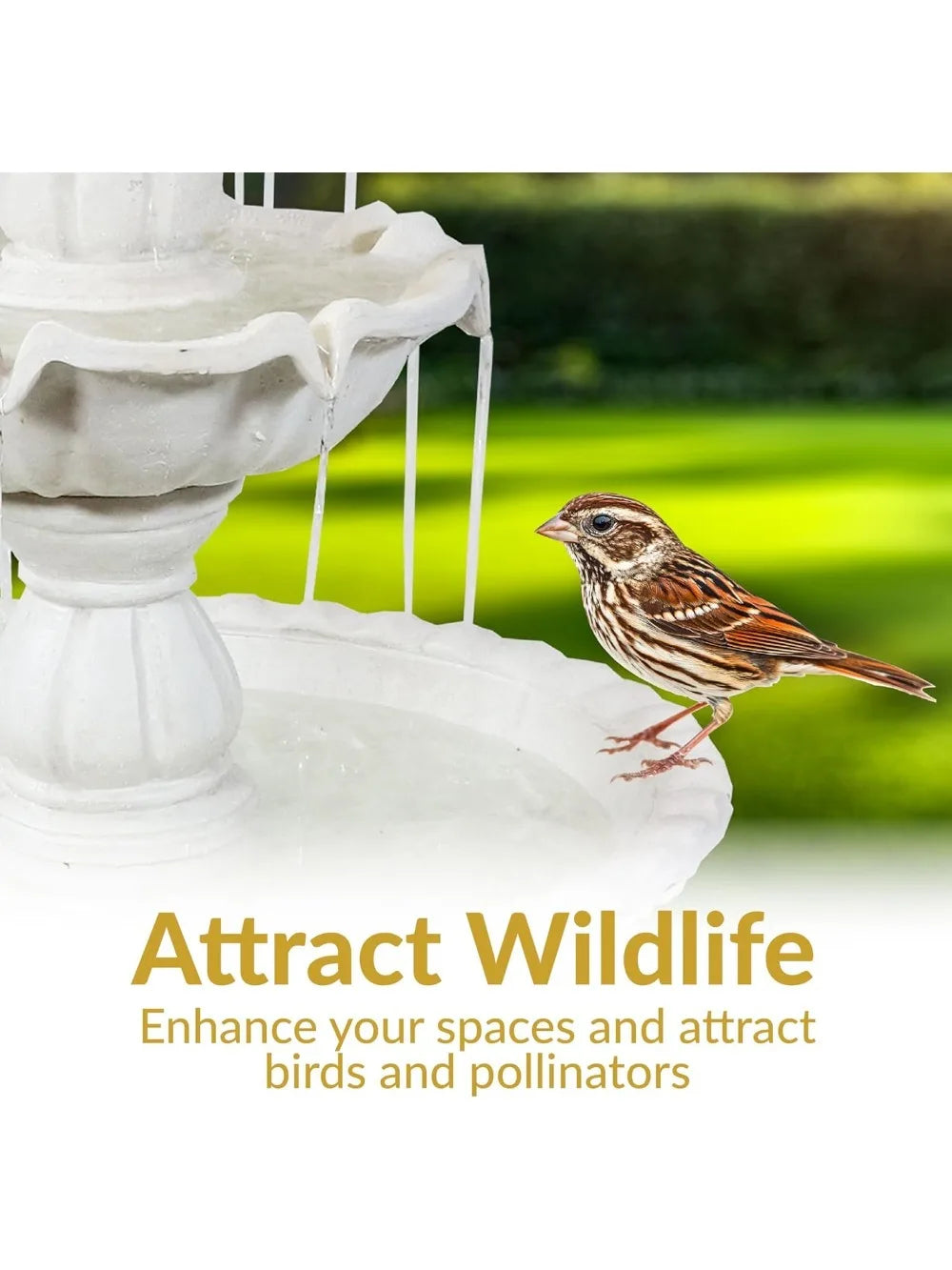 Welcome 3-Tier Water Fountain For Garden Outdoor Pineapple Topper