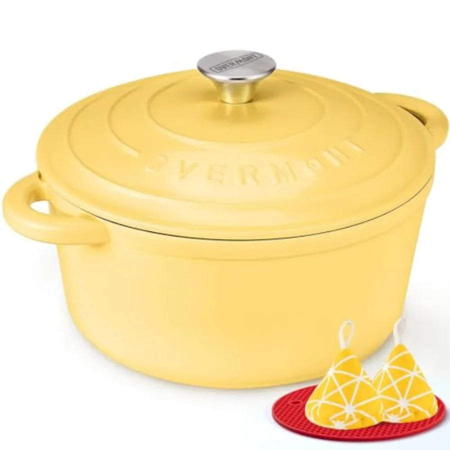 Enameled Cast Iron Dutch Oven Lid Includes Cookbook And Potholders
