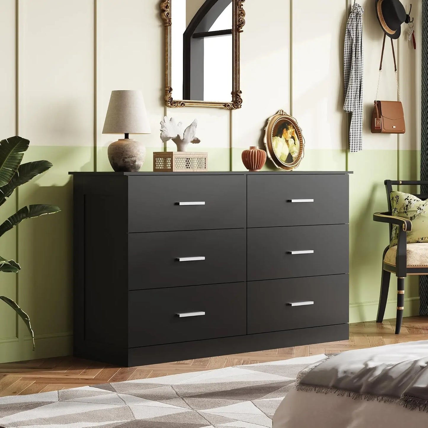 Modern Wood Dresser With Six Drawers