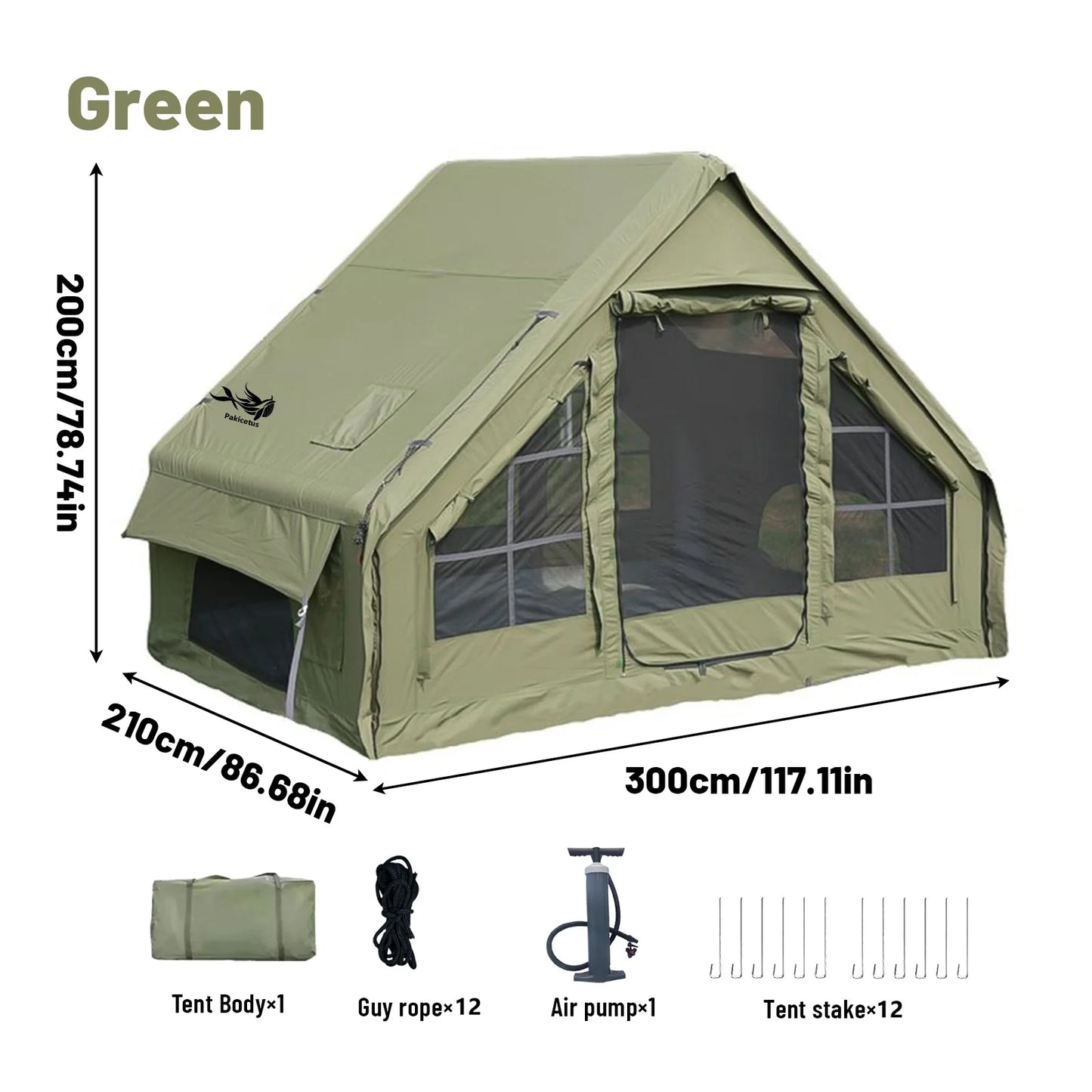 Pakicetus Inflatable Tent With Skylight Quick Setup Four To Six Person
