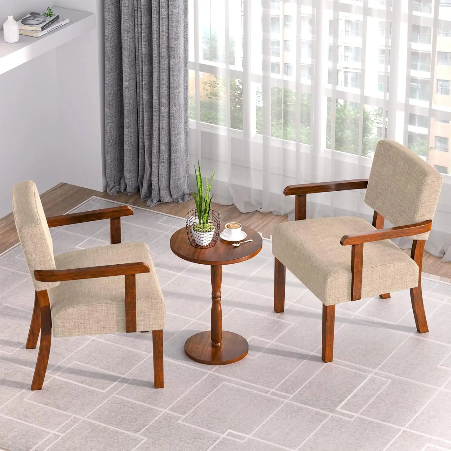Accent Chair Set Of 2 With Table Living Room Chairs