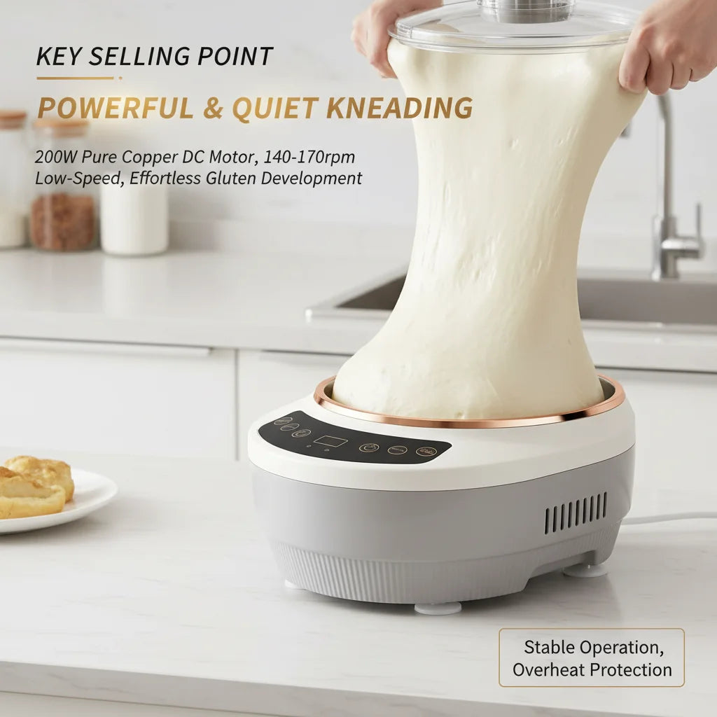 Electric Dough Maker With Ferment Function Stainless Steel 200W Mixer