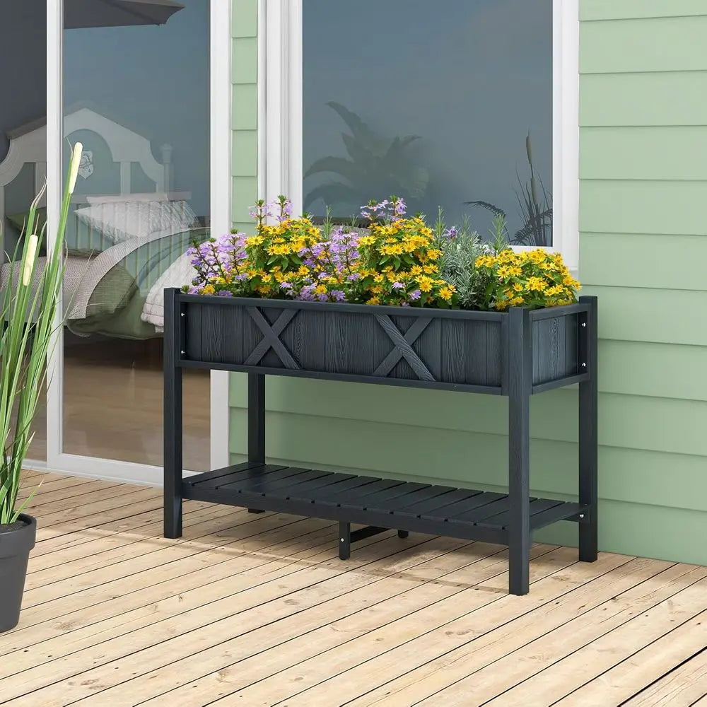 Elevated HIPS Garden Bed With Legs And Drainage For Outdoors