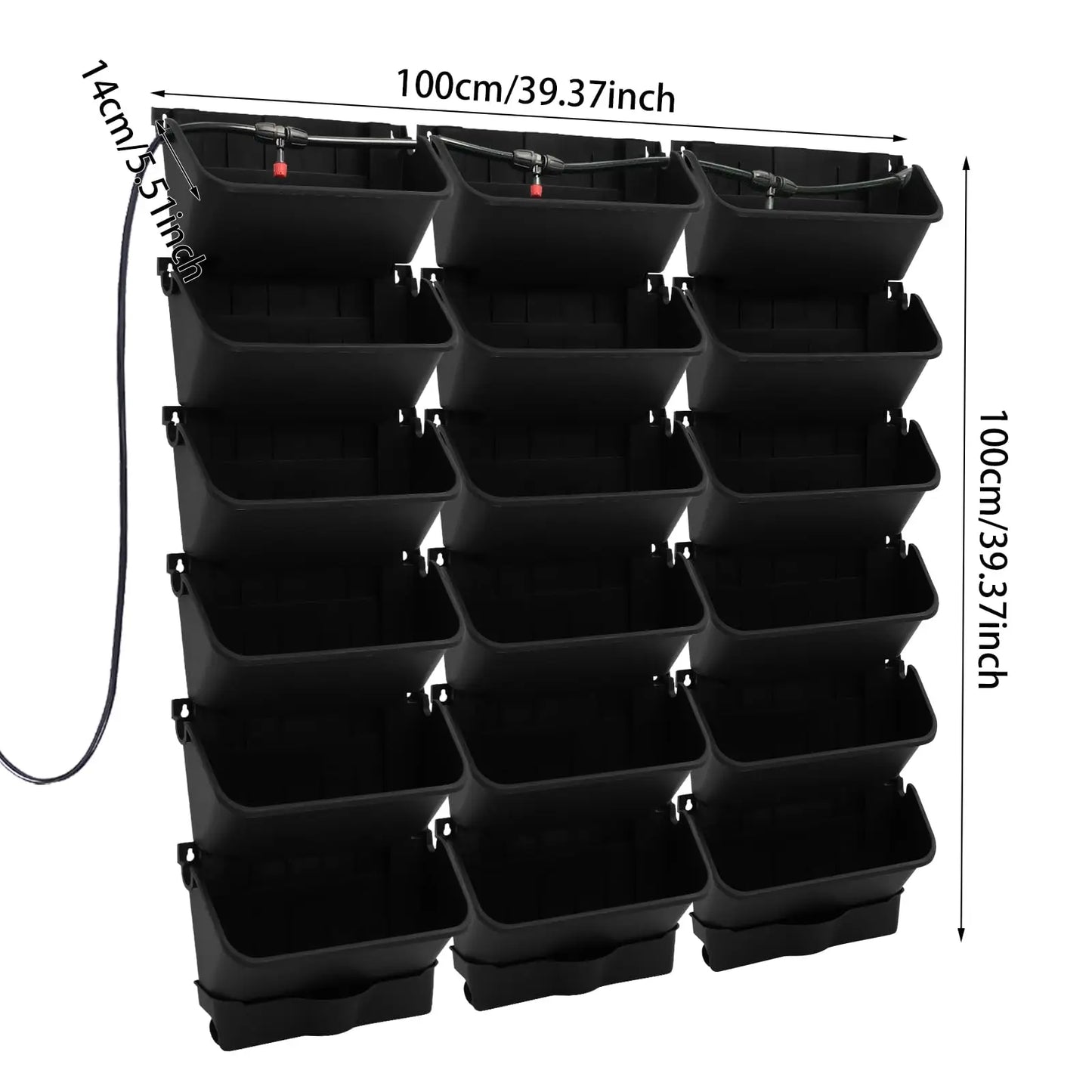 Self-Watering Wall-Mounted Planter Set With 18 Pots