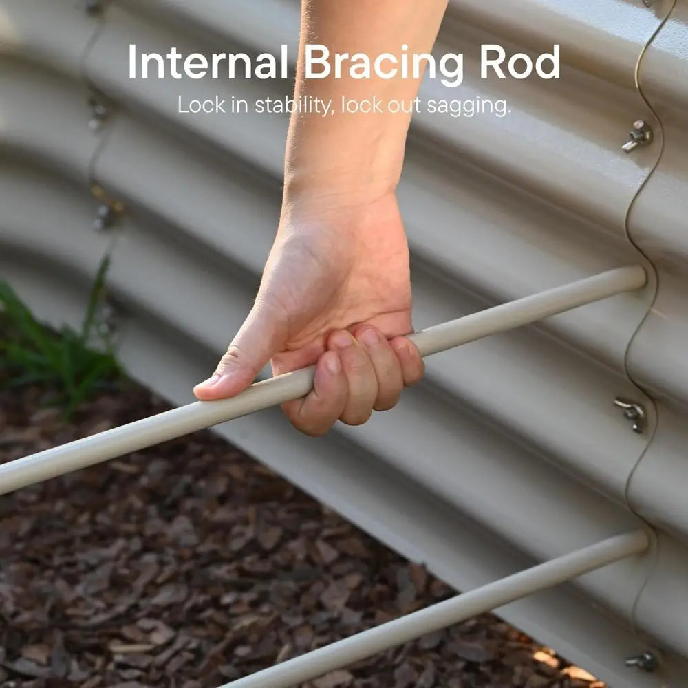 Ticify Galvanized Raised Garden Bed for Outdoor Plants and Herbs