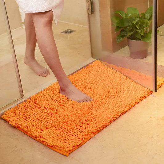 Chenille Bath Mat For Bathroom Absorbent Non Slip Rug