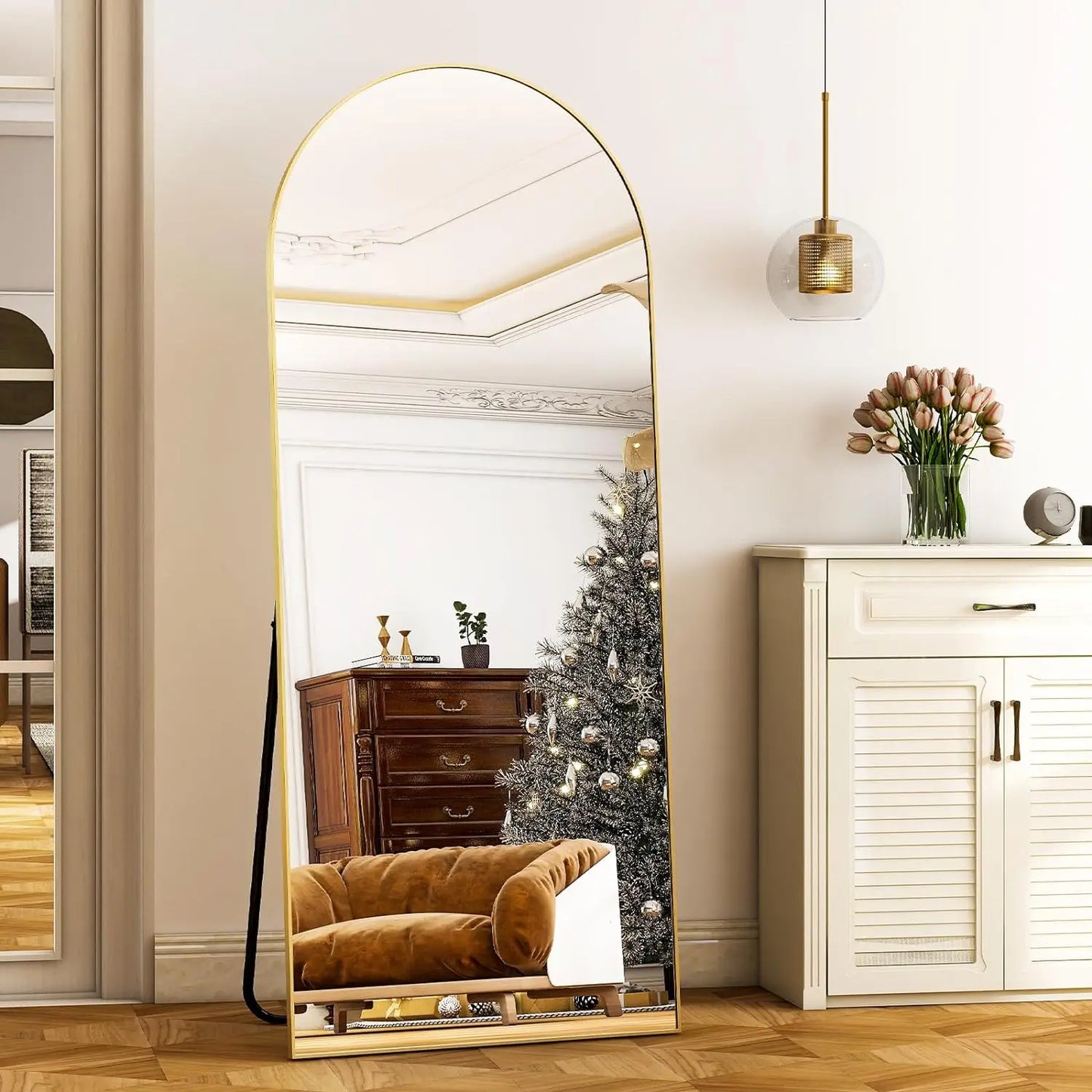 HARRITPURE Aluminum Frame Floor Mirror Modern Minimalist Design