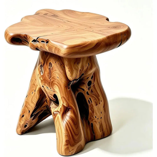 14.5 Live Edge Natural Tree Stump Side Table, Unique Rustic End Table, Outdoor Patio Furniture