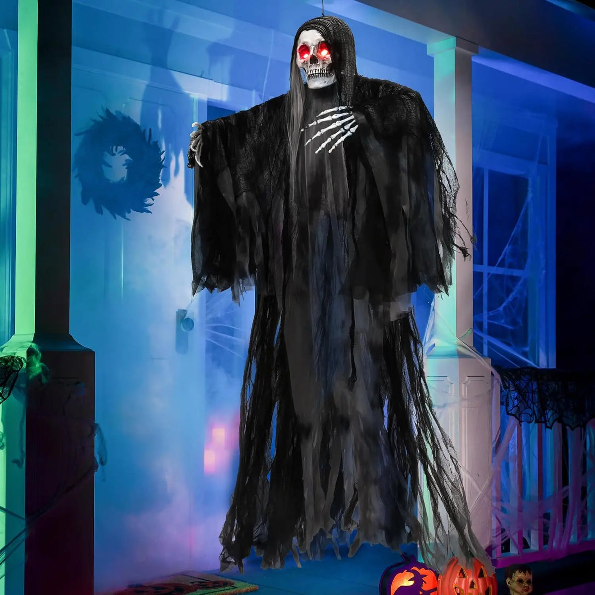 Joyfy Animated Witch Halloween Prop With Sound And Glowing Eyes
