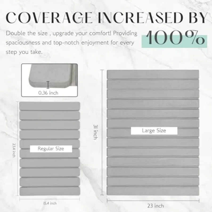 Stone Bath Mat Non Slip Diatomaceous Earth Ultra Absorbent