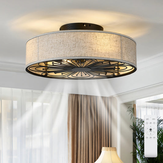 ARLGSITE Caged Ceiling Fan With Light Remote Control