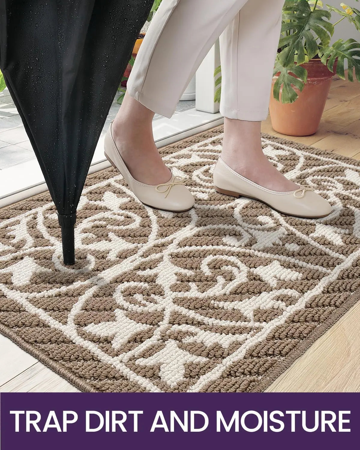 Durable Front Door Mat Non Slip Washable Entryway Doormat