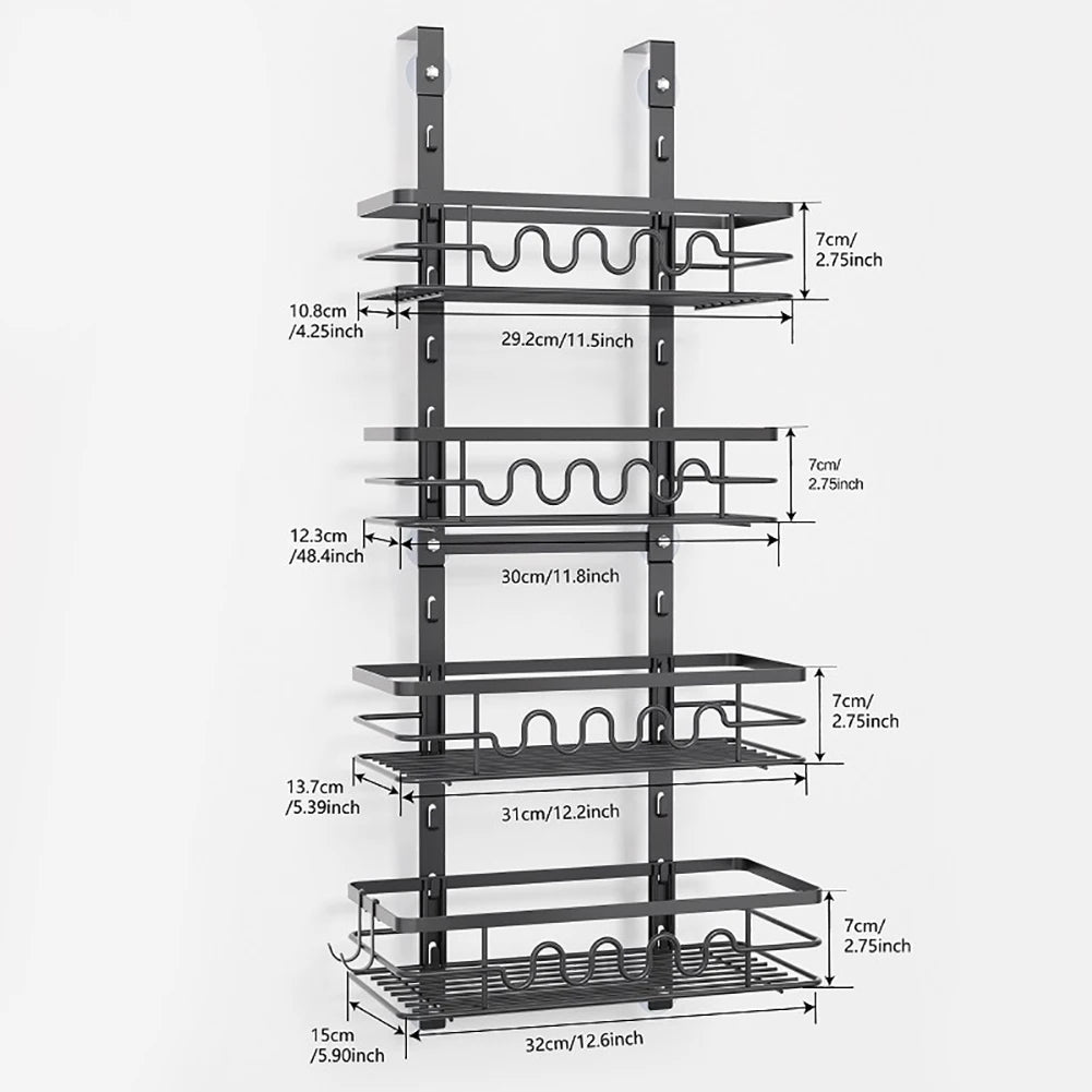 HobbyLane Over The Door Pantry Organizer Shelves Five Tier Metal Rack