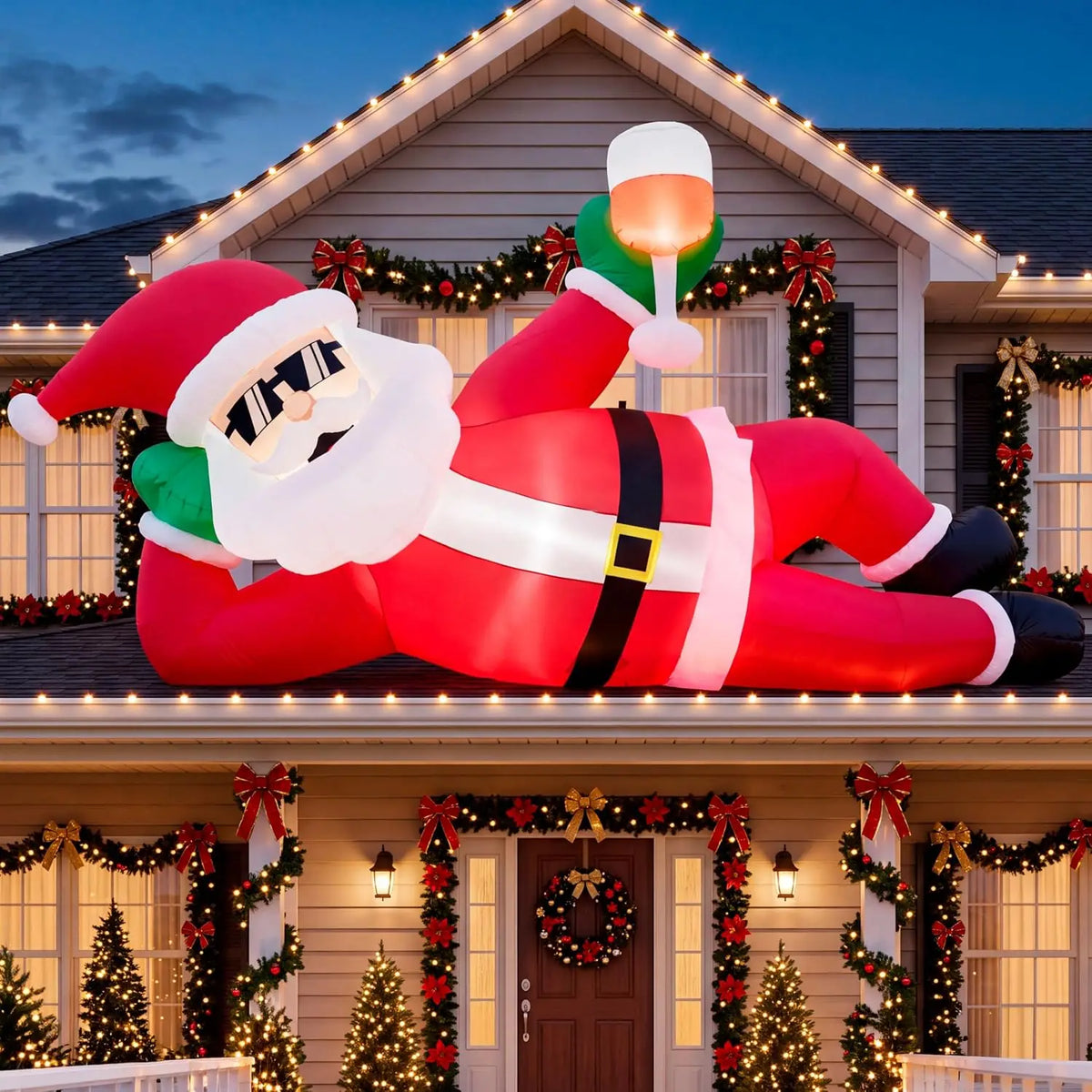 Joyfy Giant Inflatable Santa Christmas Decoration With LED Lights