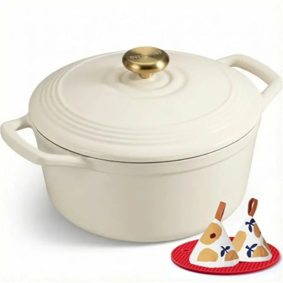 Enameled Cast Iron Dutch Oven Lid Includes Cookbook And Potholders