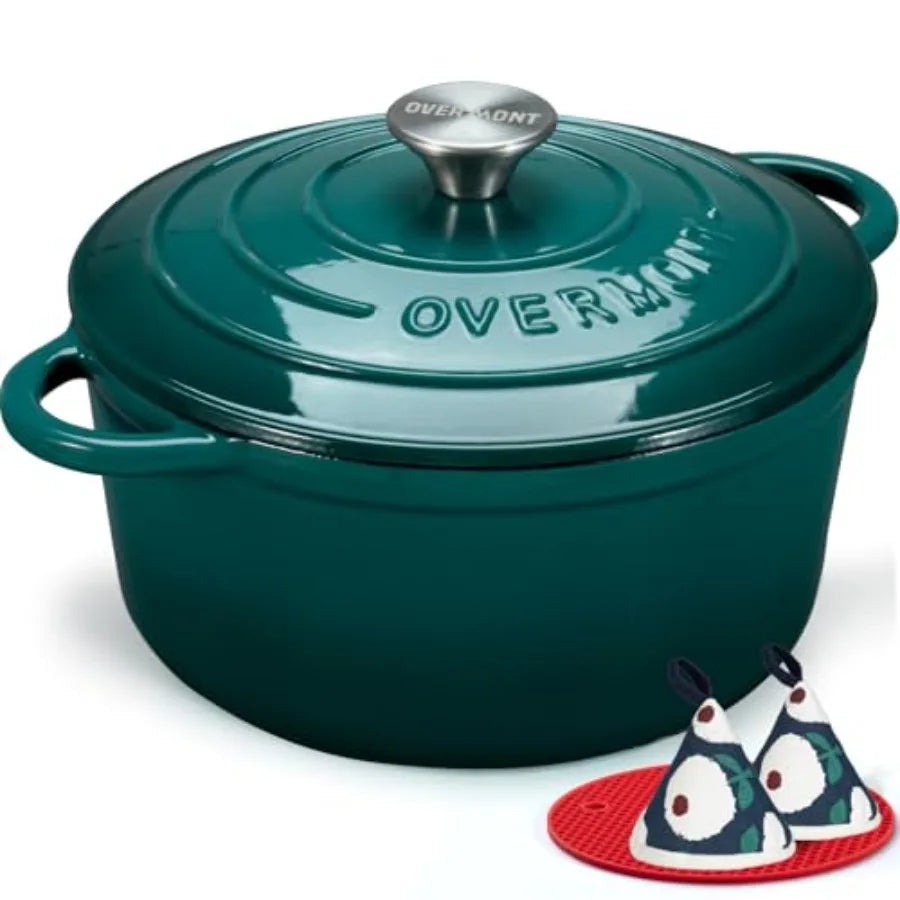 Enameled Cast Iron Dutch Oven Lid Includes Cookbook And Potholders