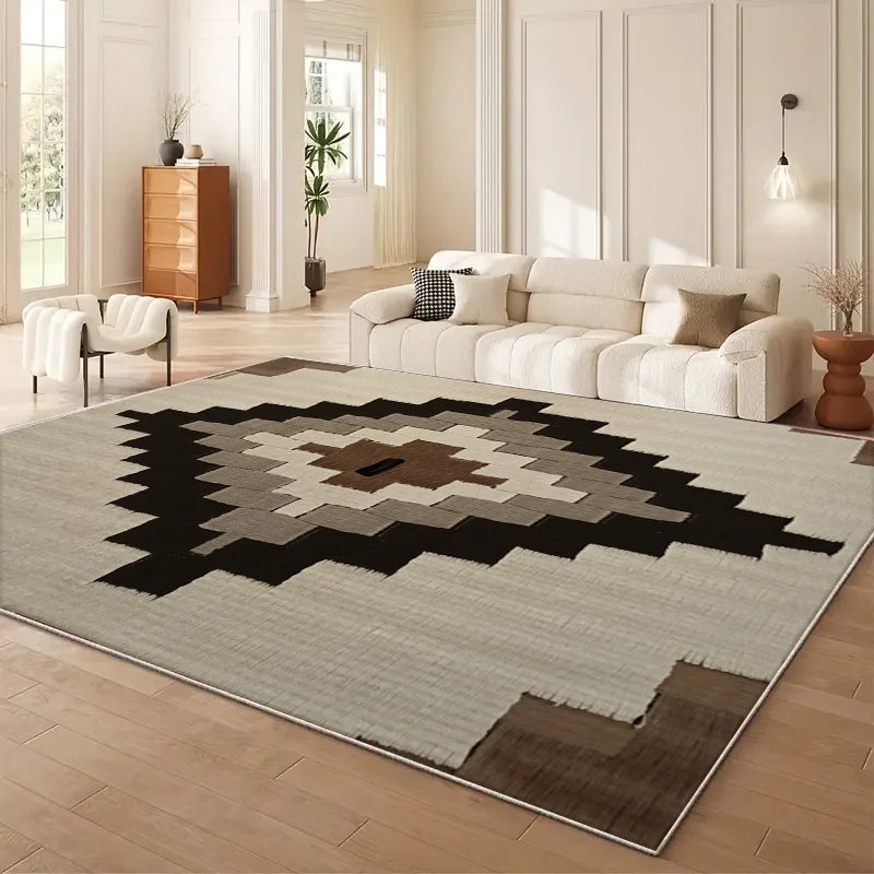 VIKAMA Moroccan Geometry Area Rug Wabi Sabi Living Room