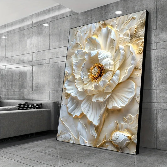 None Frameless Modern Abstract Floral Canvas Wall Art Print