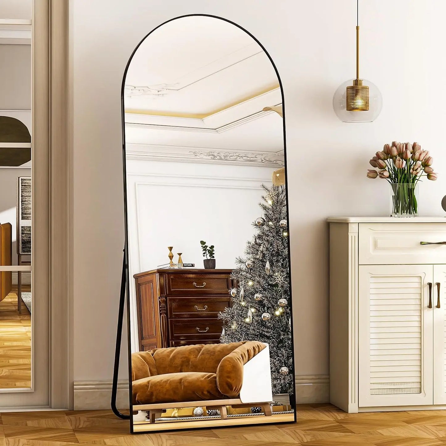 HARRITPURE Aluminum Frame Floor Mirror Modern Minimalist Design