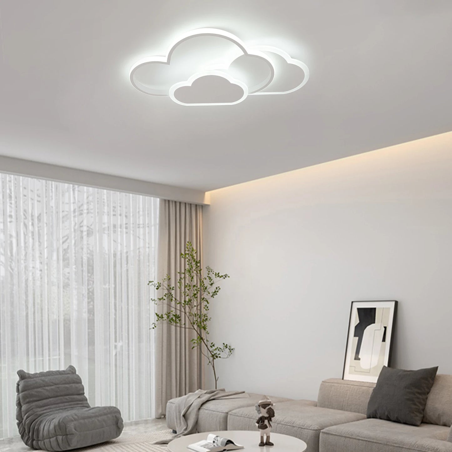 Cloud LED Ceiling Lamp 22" Modern Minimalist Lighting 52cm for Living Room Children's Room Bedroom
