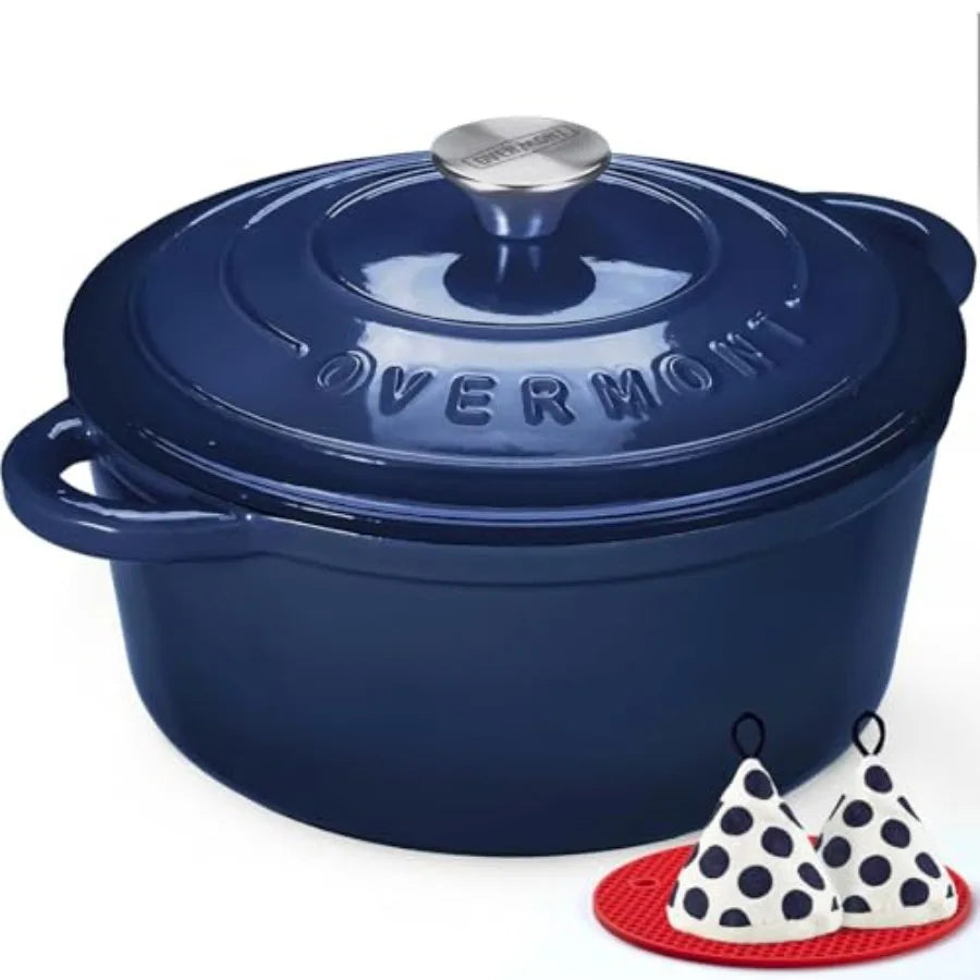 Enameled Cast Iron Dutch Oven Lid Includes Cookbook And Potholders