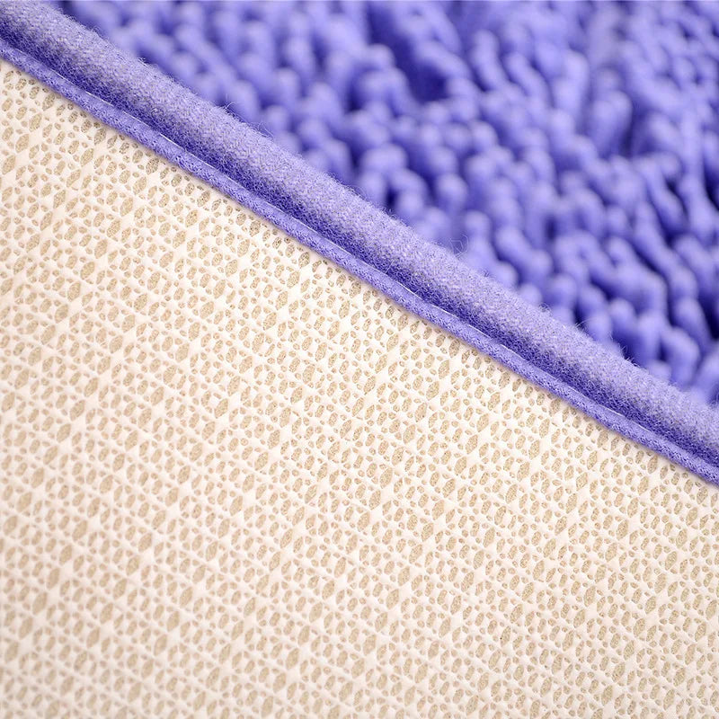 Chenille Bath Mat For Bathroom Absorbent Non Slip Rug