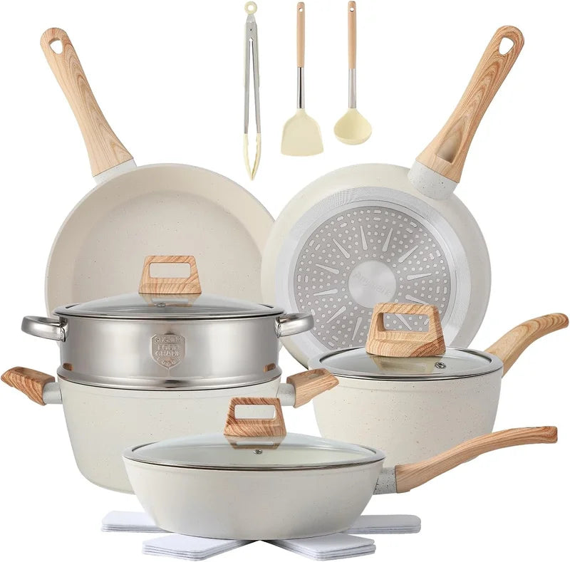 16PCS Pots and Pans Set Non Stick Cookware Set Nonstick with Cooking Set