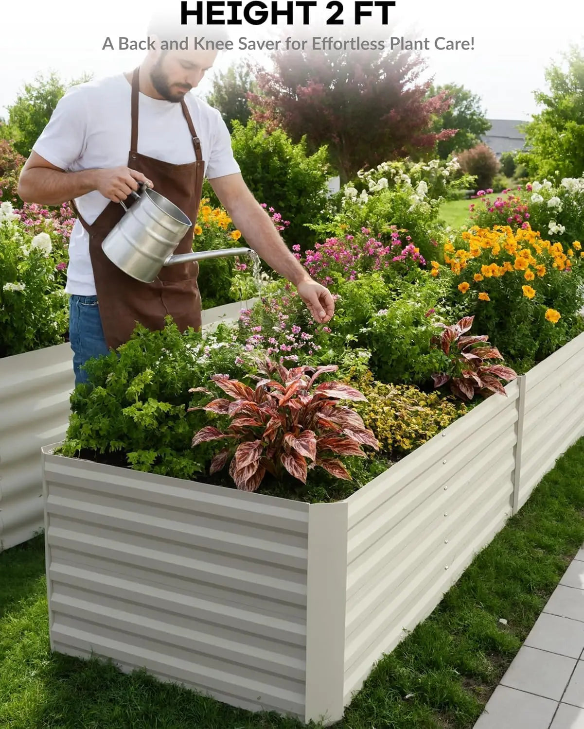 Studyset Outdoor Metal Raised Garden Bed For Vegetables And Herbs