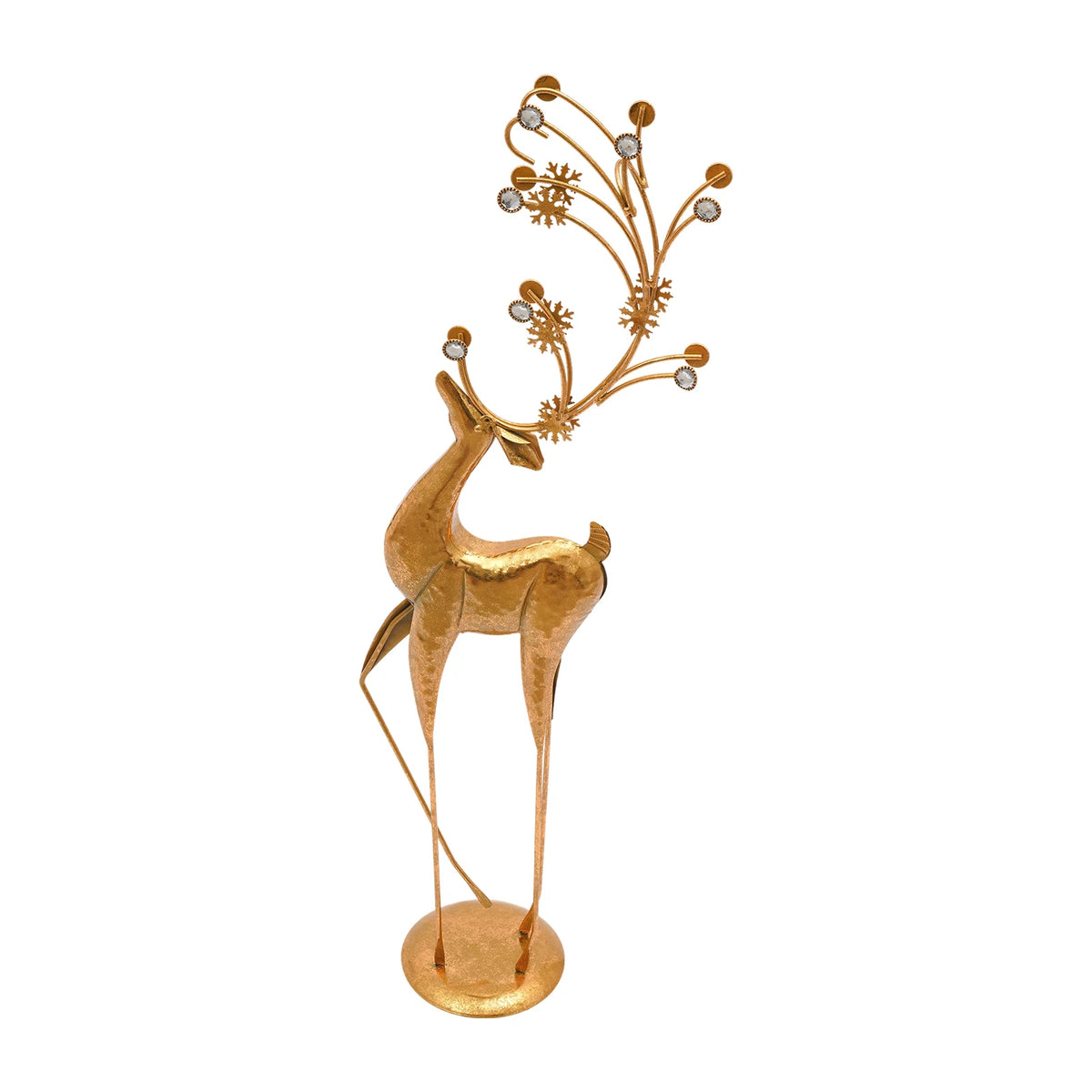 Metal Reindeer Figurine Art Deco Statue for Holiday Home Decor