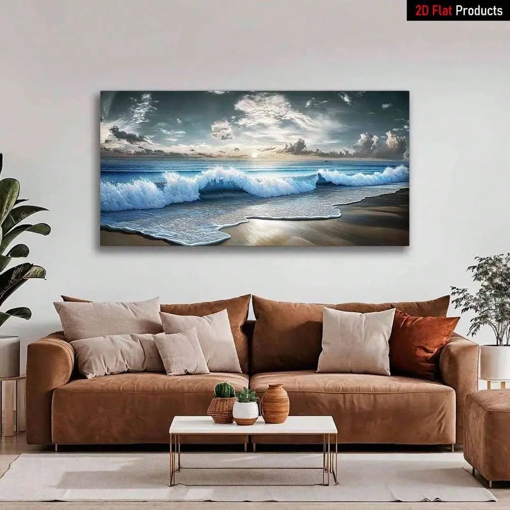 XMSJ Ocean Waves Seascape Canvas Wall Art Print Premium Quality