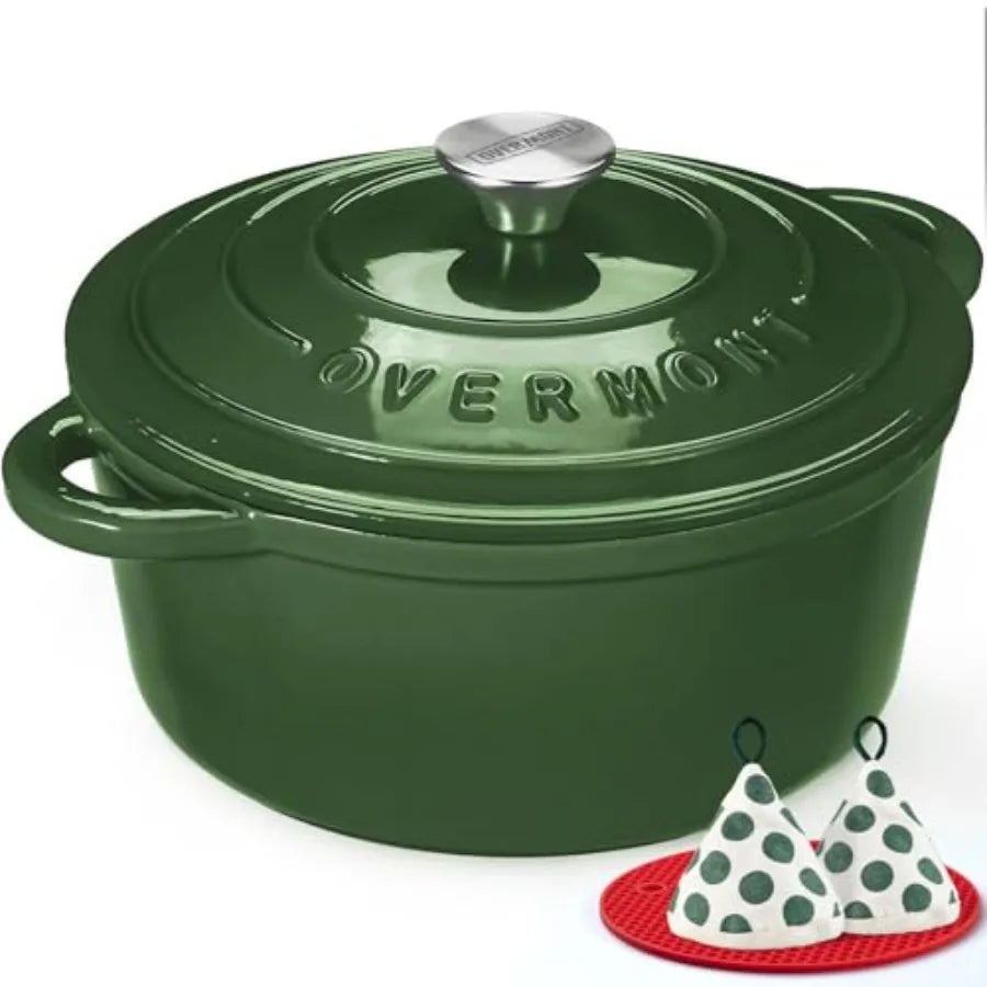 Enameled Cast Iron Dutch Oven Lid Includes Cookbook And Potholders