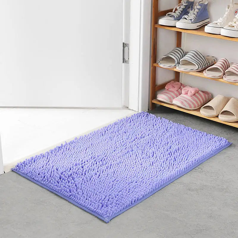 Chenille Bath Mat For Bathroom Absorbent Non Slip Rug