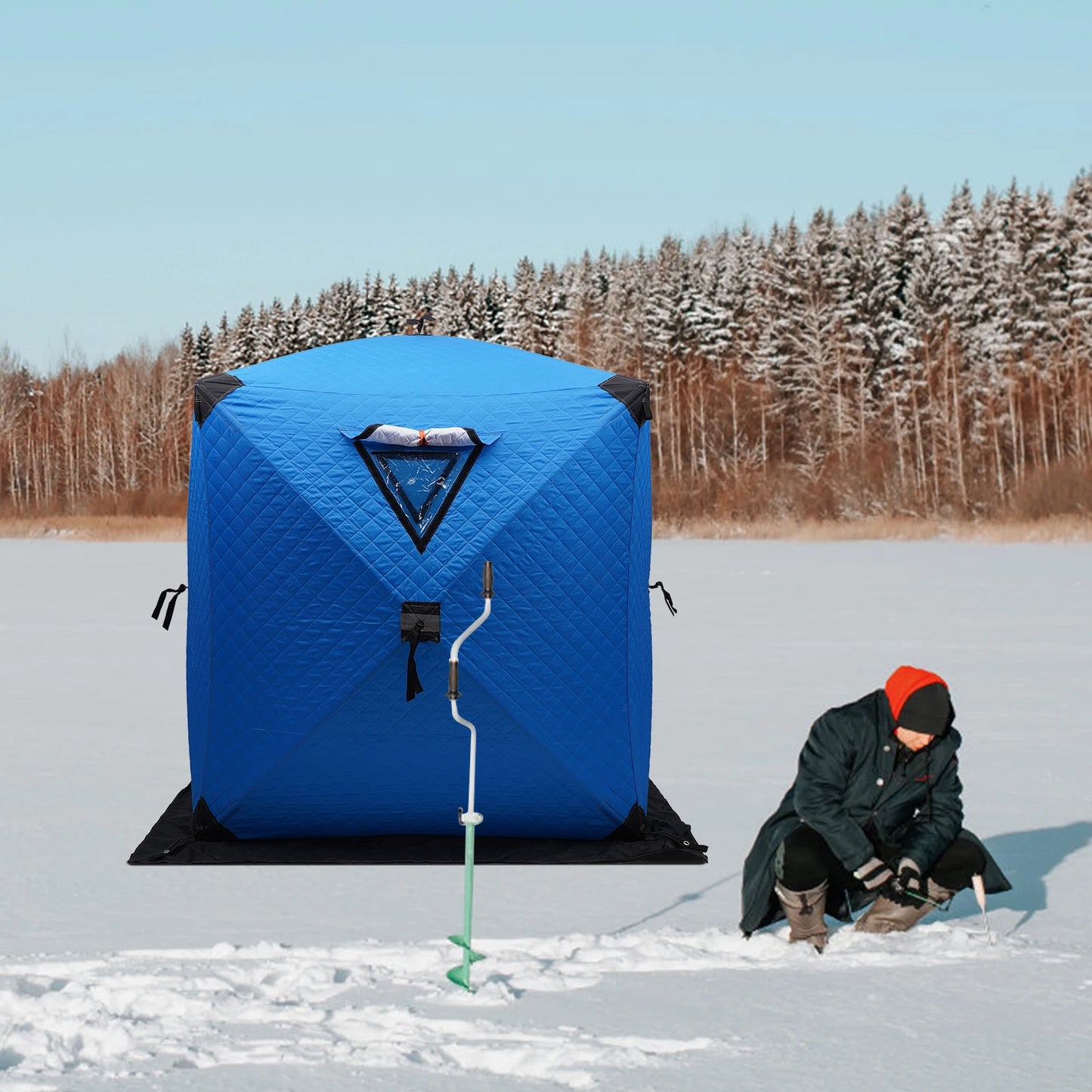 Ice Fishing Insulated Portable Tent Shelter With Built In Storage