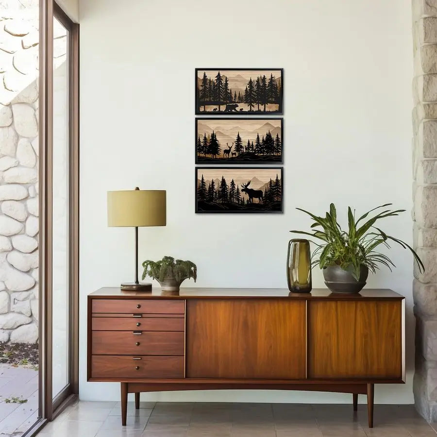 Bear Moose Deer Wall Art Rustic Cabin Decor For Home