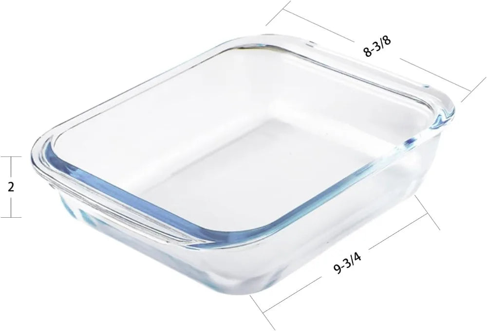 1.6-Qt Square Tempered Glass Baking Dishes, Set of 2, Oven & Microwave Safe