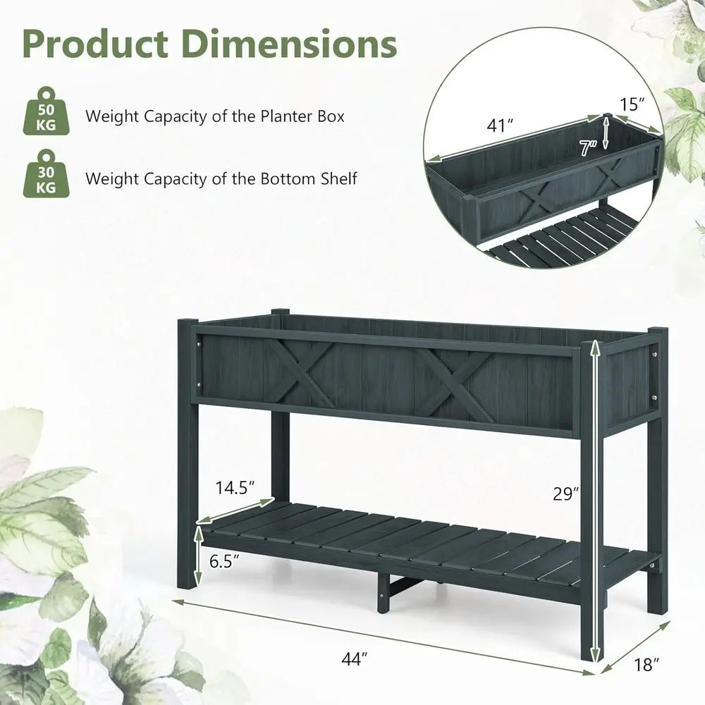 Elevated HIPS Garden Bed With Legs And Drainage For Outdoors