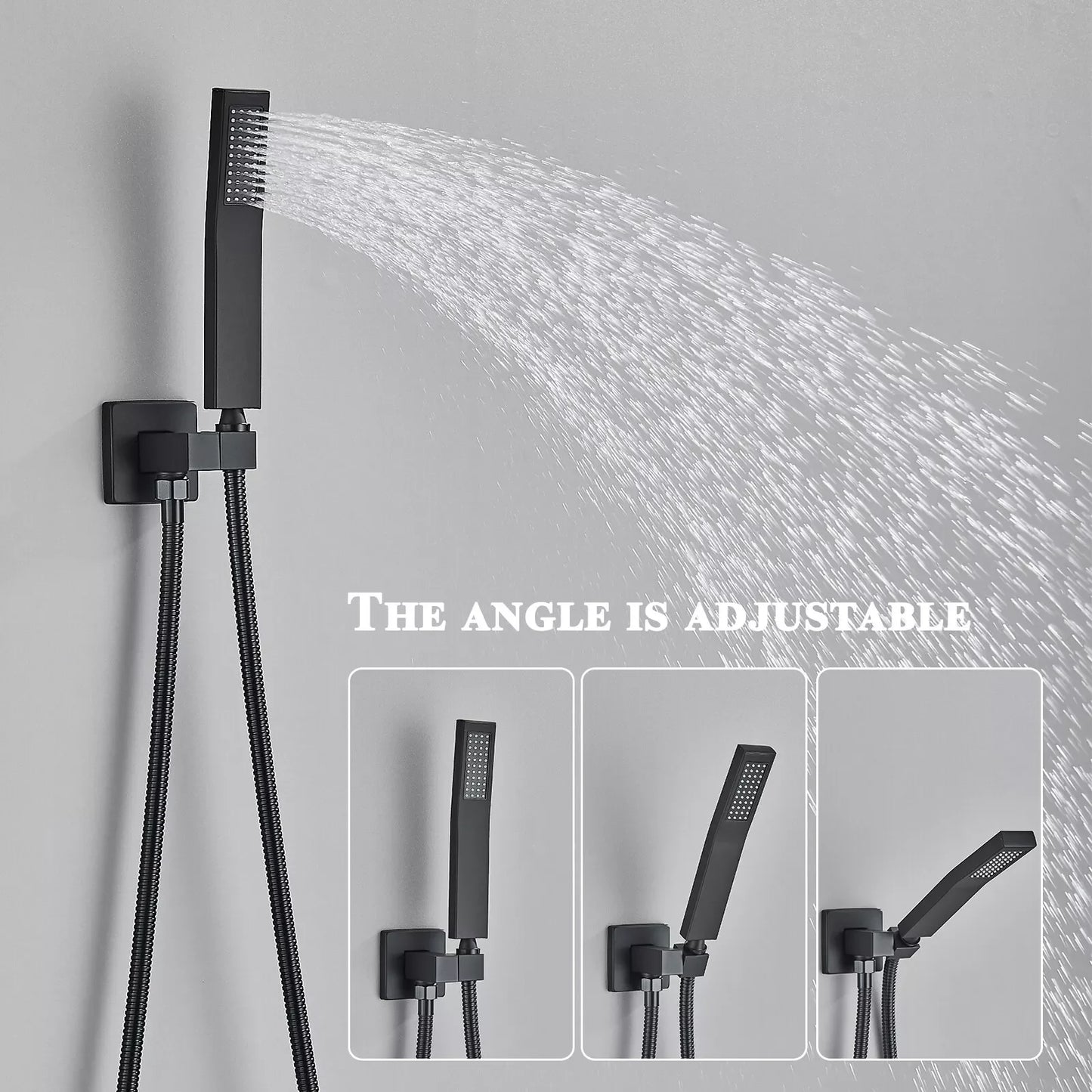 MYQualife Wall Mount Shower Faucet With Rainfall Mixer Sprayer