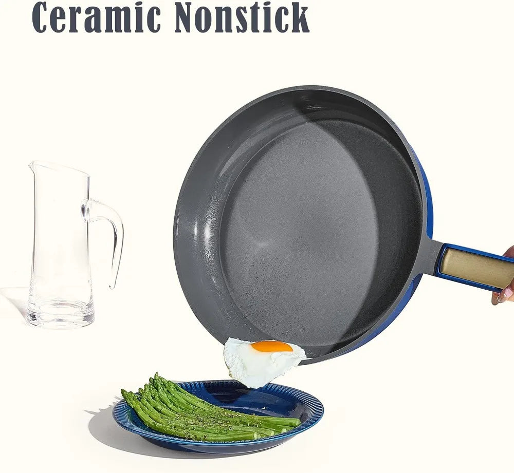 Ceramic Nonstick Cookware Set PFAS and PTFE Free Safe for All Stovetops