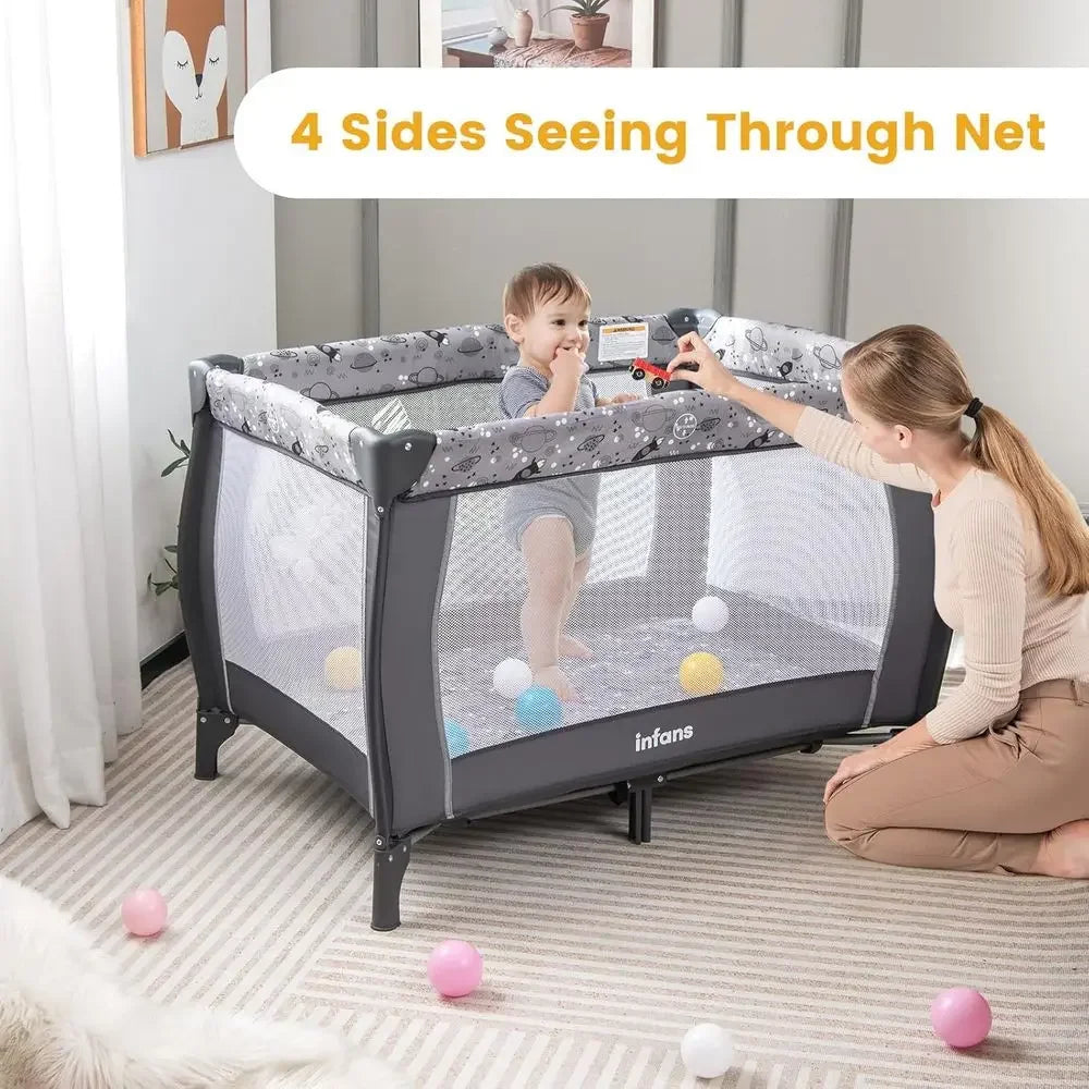 All In One Portable Baby Playard With Bassinet And Accessories