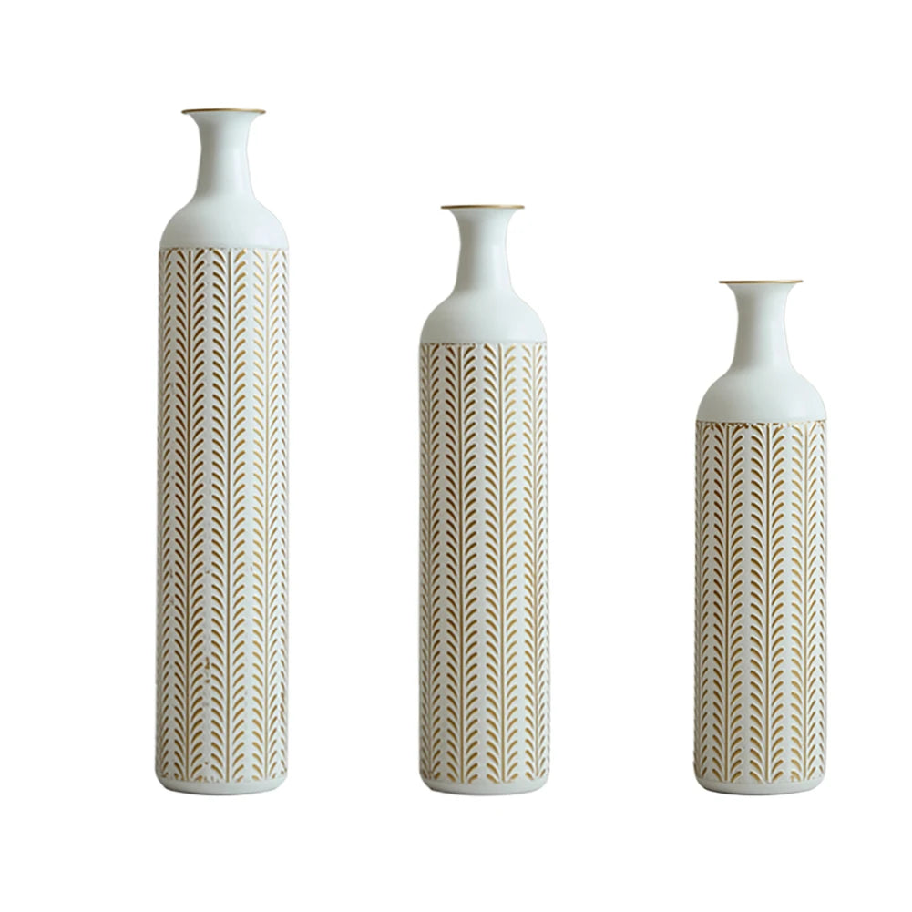 TWISTER.CK Floor Metal Vase Set, Modern Drop-Shaped Standing Vases