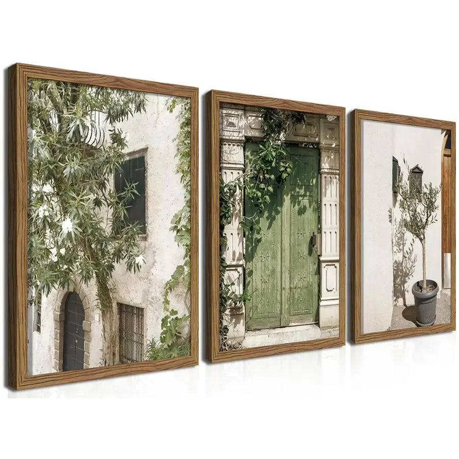 Framed Vintage Italy Wall Art City Landscape Canvas Print