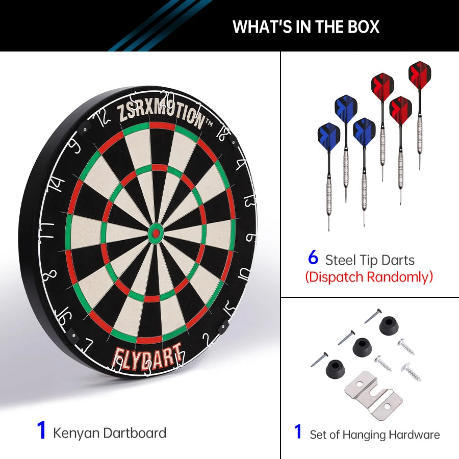 Kenya Sisal Dart Board With Steel Tip Darts And Net