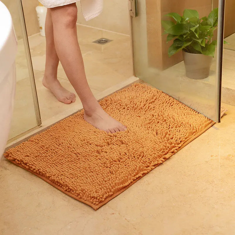 Chenille Bath Mat For Bathroom Absorbent Non Slip Rug