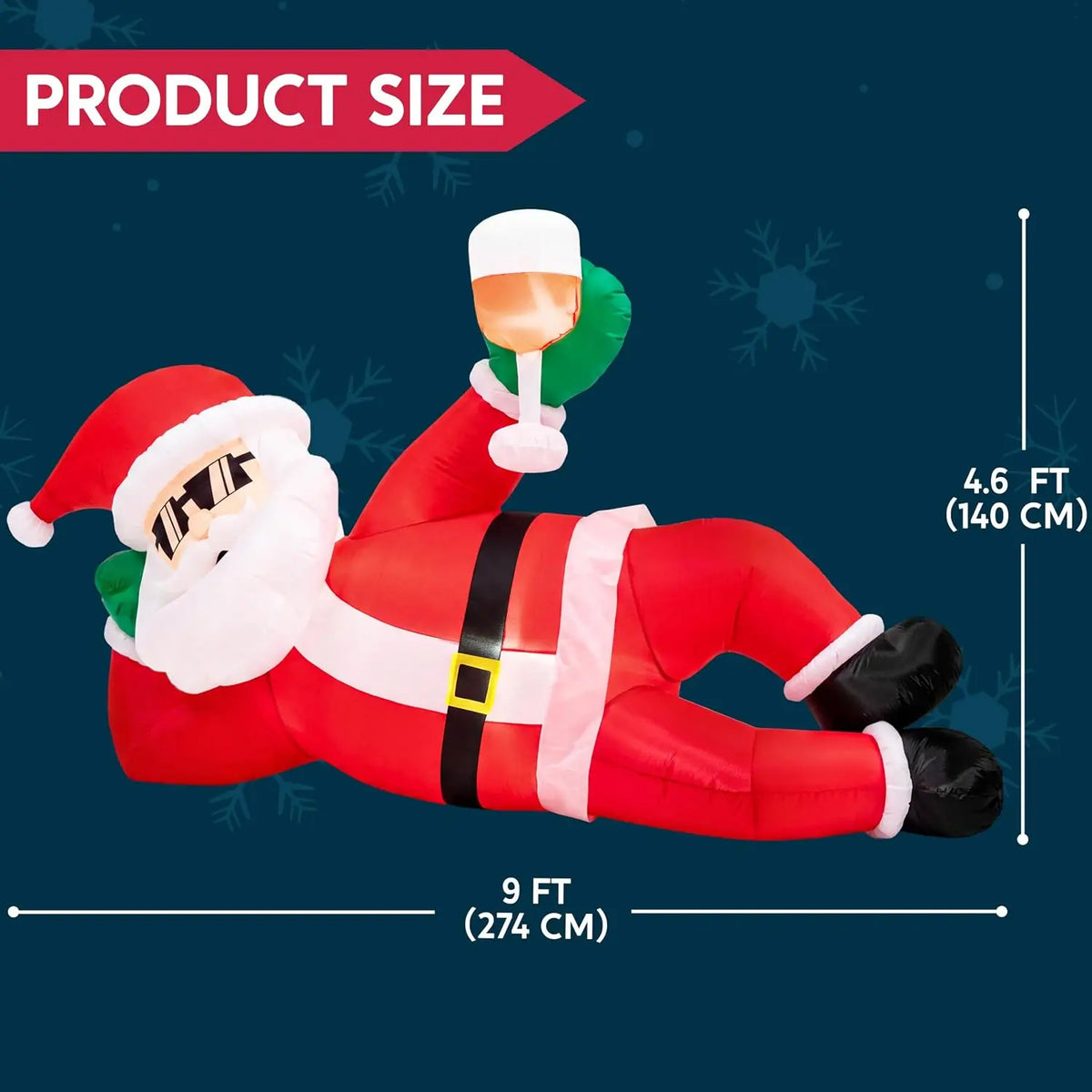 Joyfy Giant Inflatable Santa Christmas Decoration With LED Lights
