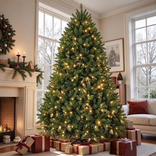 Garvee Pre Lit Artificial Spruce Christmas Tree With Remote Control