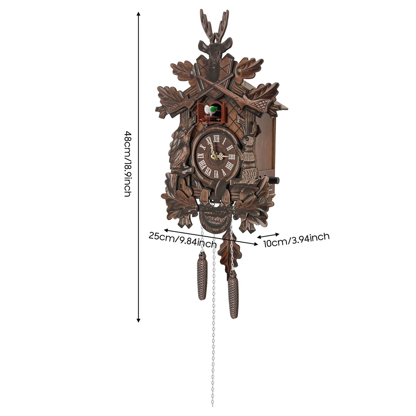 Forest Theme Cuckoo Clock With Adjustable Volume Wall Clock