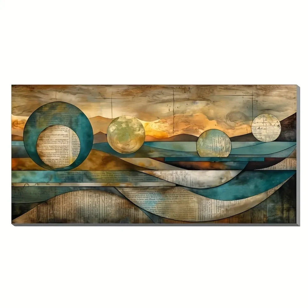 Art Deco Modern Canvas Wall Art in Pine Frame Collection