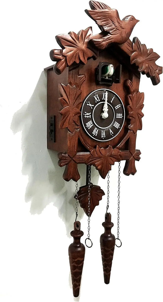 Vintage Wooden Cuckoo Clock Handcrafted Wall Decor Linden Wood