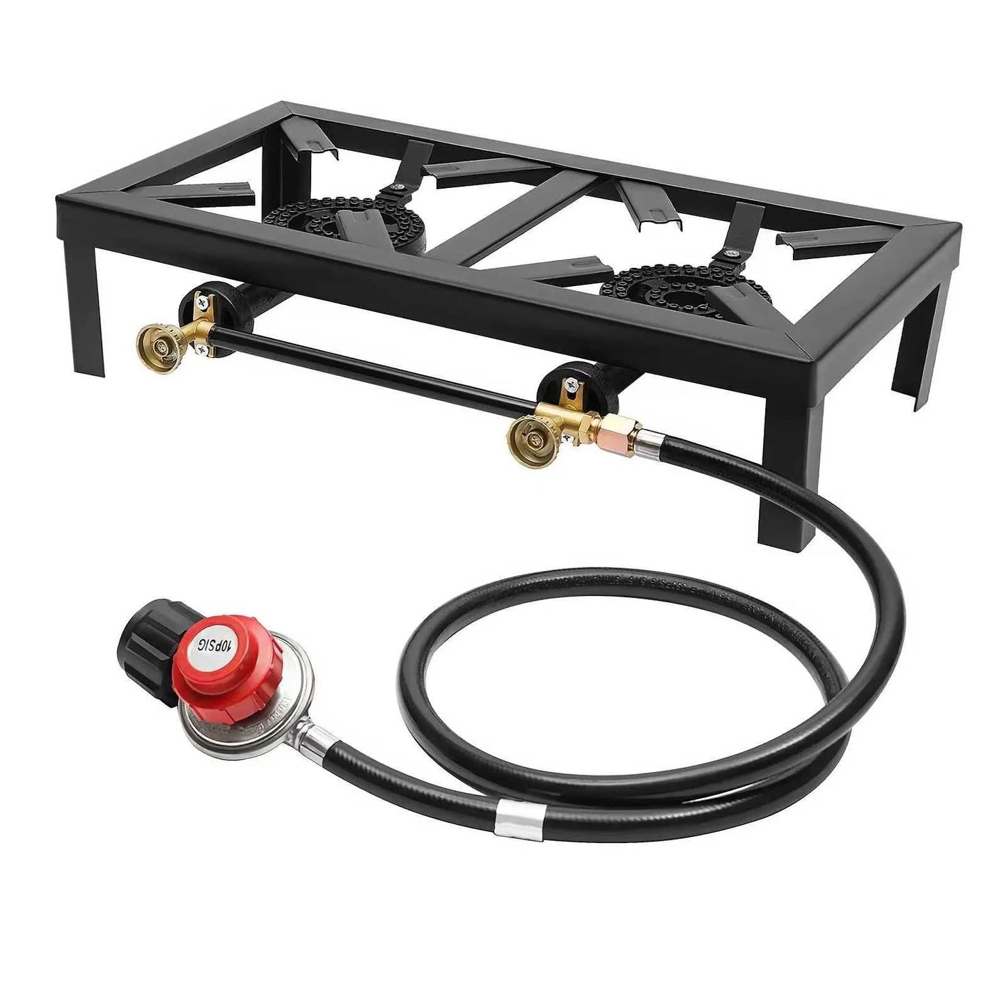 NONE 8000W Portable Camping Gas Stove Two Burner Regulator
